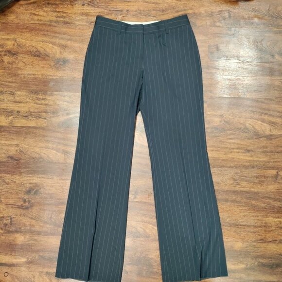 Classiques Entier Pinstripe Blazer And Wide Leg Pants Suit Set Women's 10 - Picture 9 of 16
